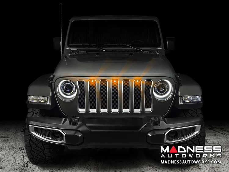 Jeep Gladiator Pre-Runner Style LED Grill Light Kit - Amber